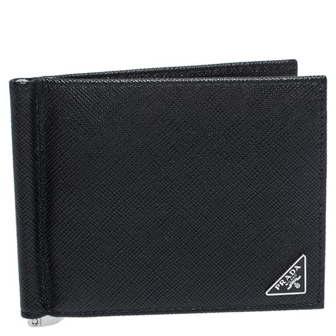 prada clip wallet|prada saffiano wallet men's.